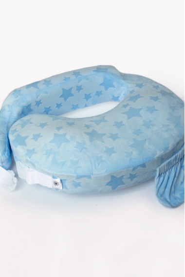 Подушка для кормления Loona эргономичная, Stars 3D голубой